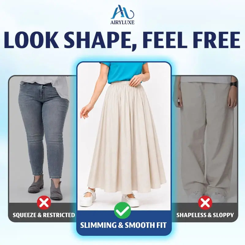 AiryLuxe - Women's Elegant Wide-Leg Skirt Pants