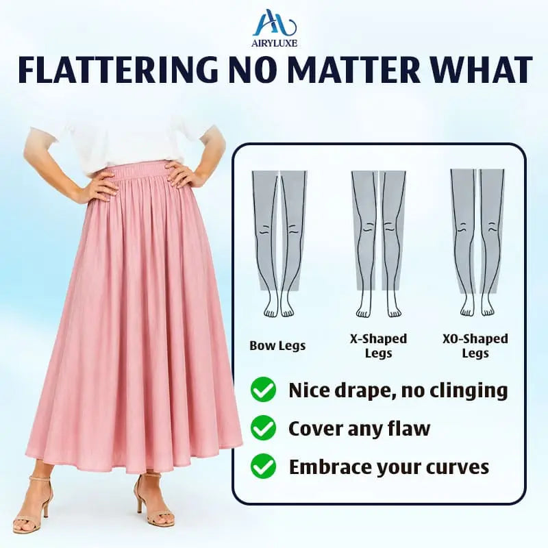 AiryLuxe - Women's Elegant Wide-Leg Skirt Pants
