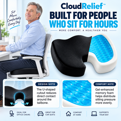 CloudRelief™ Cooling Gel Memory Foam Seat Cushion
