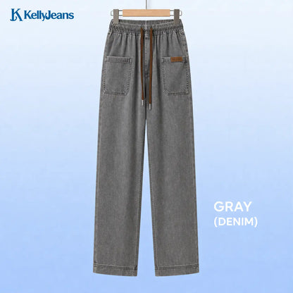 KellyJeans - Women’s Cooling Pull-On Stretch Denim Jeans – Lightweight Elastic Waist Comfort Fit