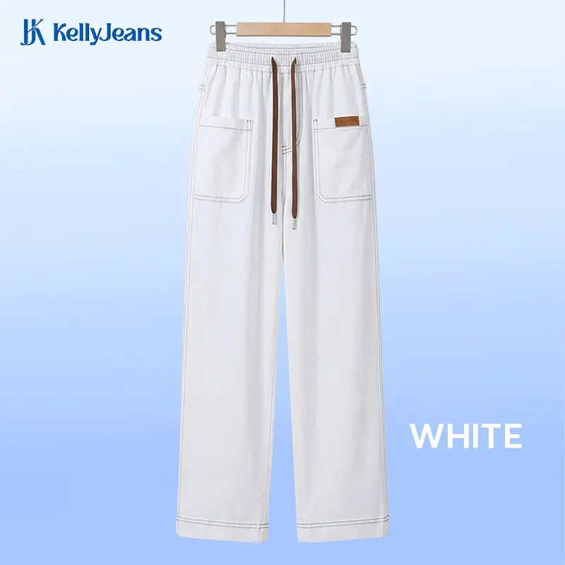 KellyJeans - Women’s Cooling Pull-On Stretch Denim Jeans – Lightweight Elastic Waist Comfort Fit