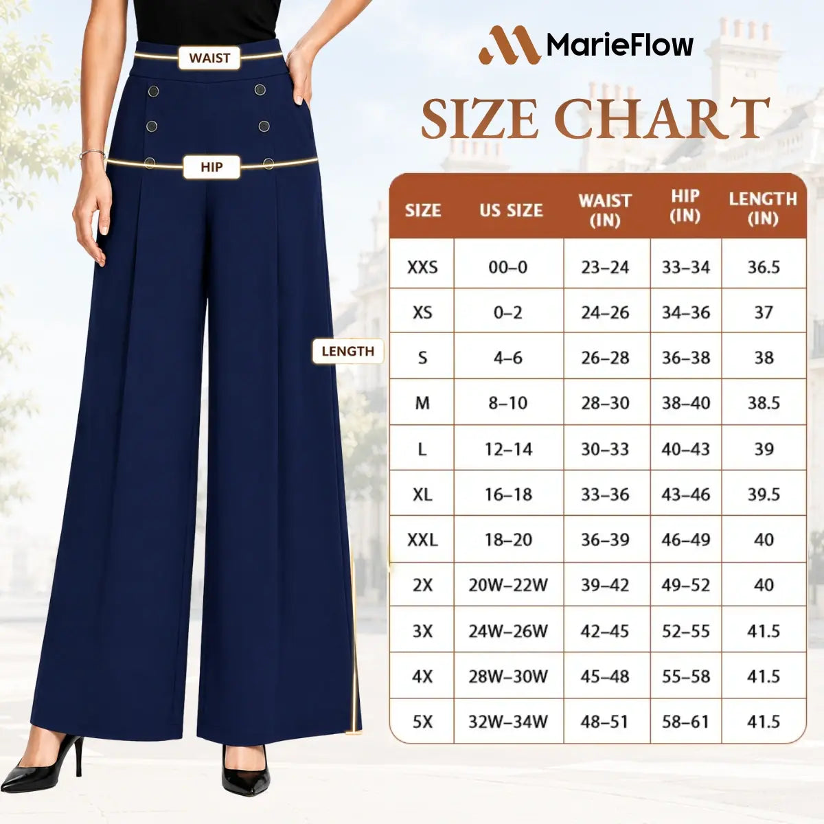 MarieFlow - Soft Flowy High-Waist Women's Airy Skirt-Look Culotte Pants