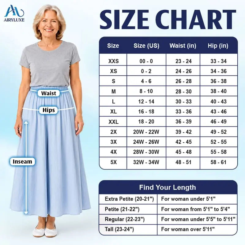 AiryLuxe - Women's Elegant Wide-Leg Skirt Pants
