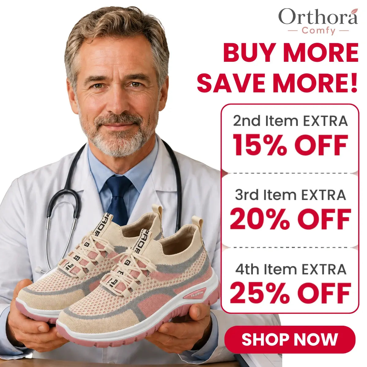 Orthora Comfy - Comfy Arch Support Orthopedic Sneakers for Seniors