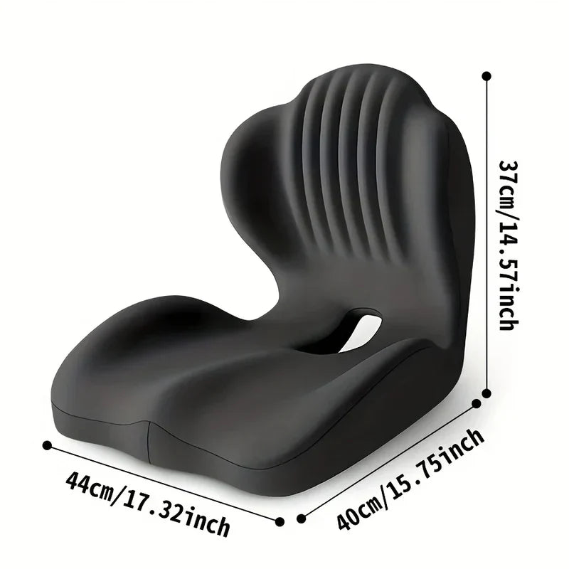 Ergonomic Memory Foam Seat Cushion with Lumbar Support – Pressure Relief, Height Boost, Universal Fit