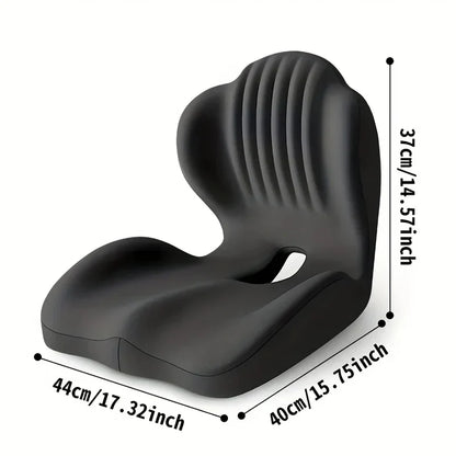 Ergonomic Memory Foam Seat Cushion with Lumbar Support – Pressure Relief, Height Boost, Universal Fit