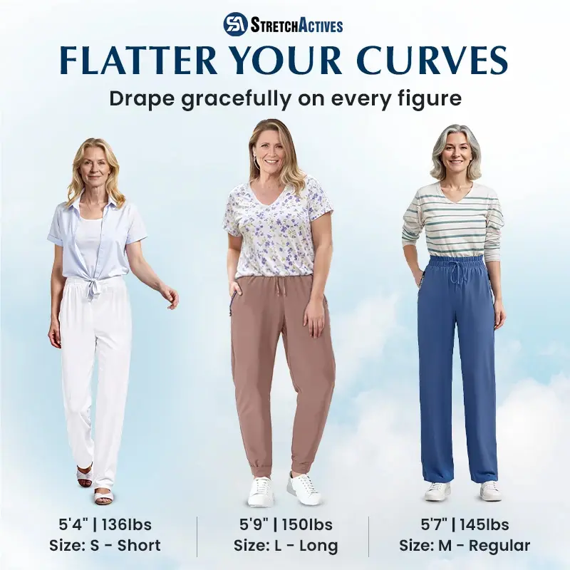 StretchActive - Women's Ultra Soft Stretch Perfect Drape Casual Pants