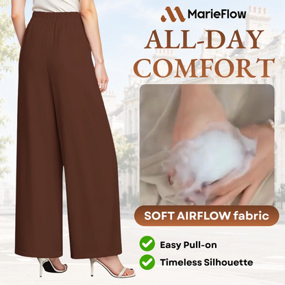 MarieFlow - Soft Flowy High-Waist Women's Airy Skirt-Look Culotte Pants