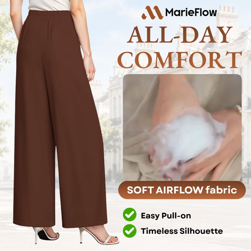 MarieFlow - Soft Flowy High-Waist Women's Airy Skirt-Look Culotte Pants