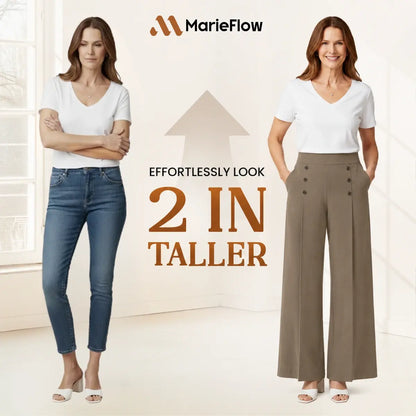 MarieFlow - Soft Flowy High-Waist Women's Airy Skirt-Look Culotte Pants