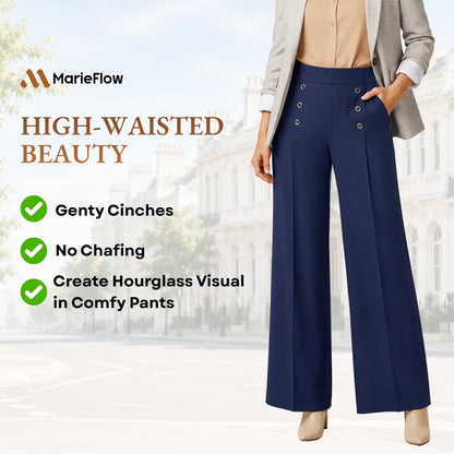 MarieFlow - Soft Flowy High-Waist Women's Airy Skirt-Look Culotte Pants