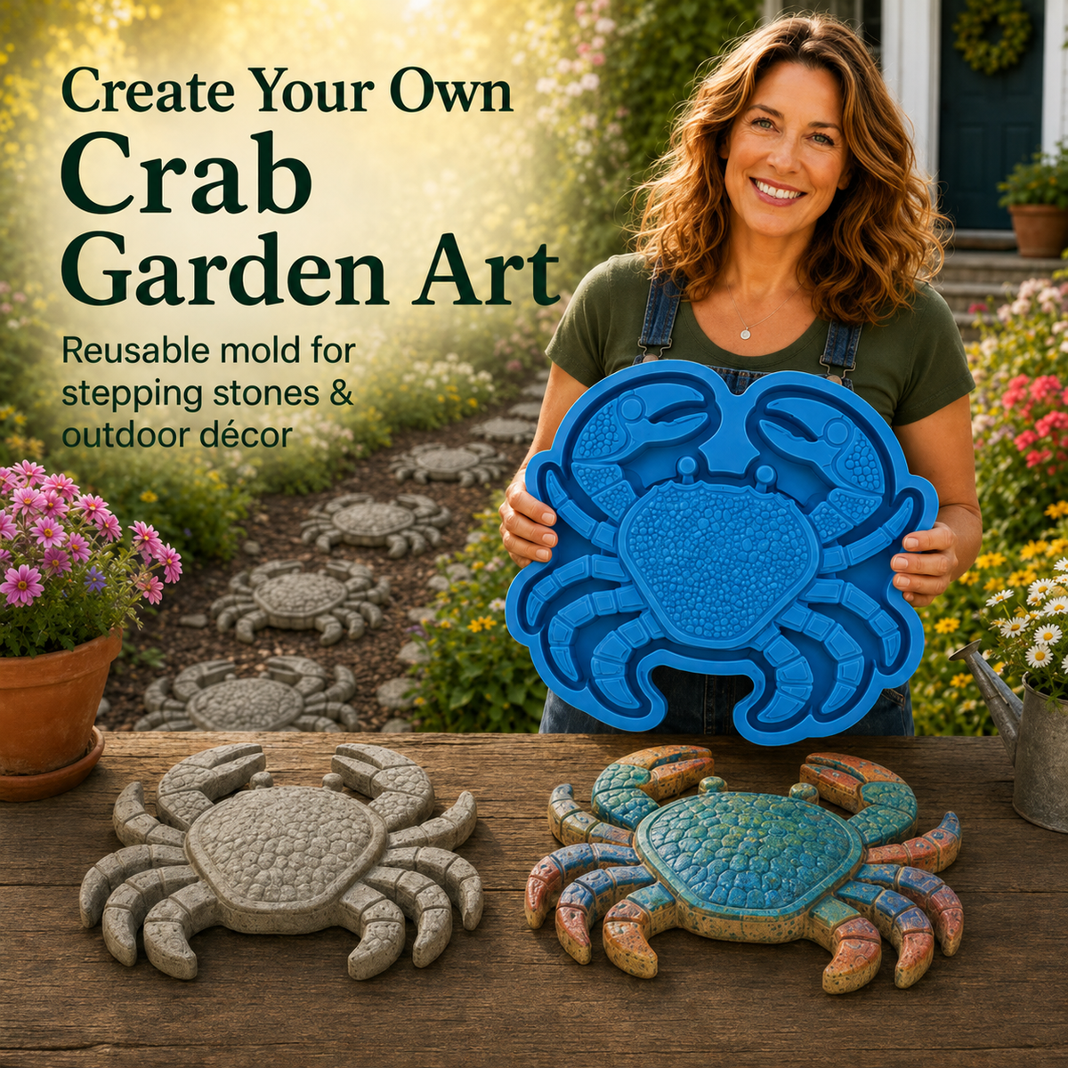 💥 LAST DAY 55% OFF - 🌊Reusable Ocean Garden Art Mold – DIY Stepping Stones