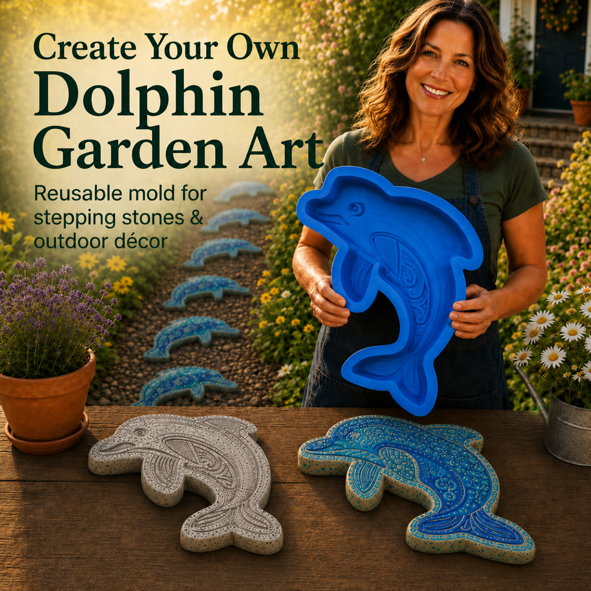 💥 LAST DAY 55% OFF - 🌊Reusable Ocean Garden Art Mold – DIY Stepping Stones