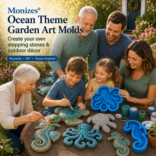💥 LAST DAY 55% OFF - 🌊Reusable Ocean Garden Art Mold – DIY Stepping Stones