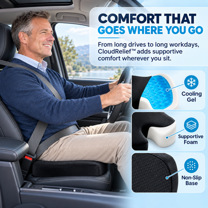 CloudRelief™ Cooling Gel Memory Foam Seat Cushion