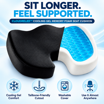 CloudRelief™ Cooling Gel Memory Foam Seat Cushion