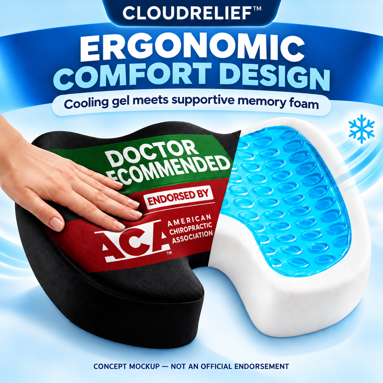 CloudRelief™ Cooling Gel Memory Foam Seat Cushion