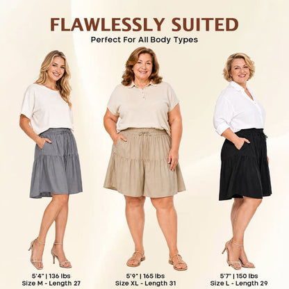 Women's Lightweight Stretch Comfy Flowy Shorts Skort