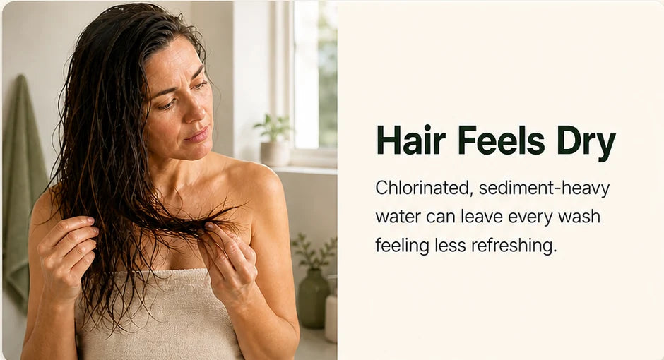 Hair feels dry after showering
