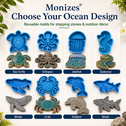 💥 LAST DAY 55% OFF - 🌊Reusable Ocean Garden Art Mold – DIY Stepping Stones