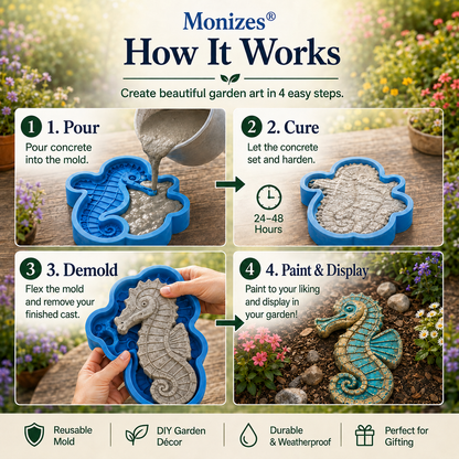 💥 LAST DAY 55% OFF - 🌊Reusable Ocean Garden Art Mold – DIY Stepping Stones