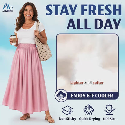 AiryLuxe - Women's Elegant Wide-Leg Skirt Pants