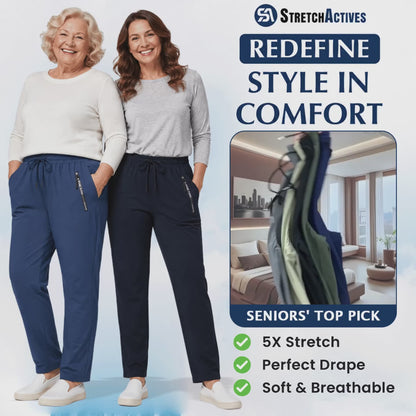 StretchActive - Women's Ultra Soft Stretch Perfect Drape Casual Pants