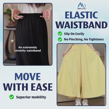 AiryLuxe - Women's Elegant Wide-Leg Skirt Pants
