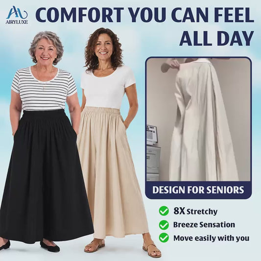 AiryLuxe - Women's Elegant Wide-Leg Skirt Pants