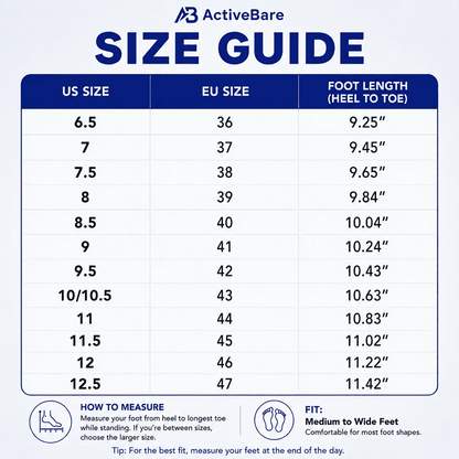 ActiveBare - Wide Toe Box Waterproof Barefoot Shoes For Seniors