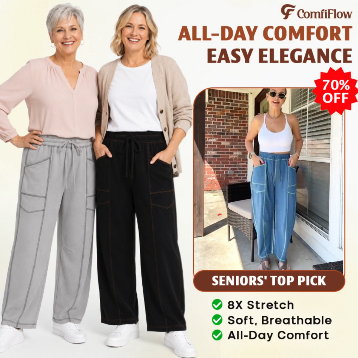 ComfiFlow - Women's Lightweight Soft Barrel Pants